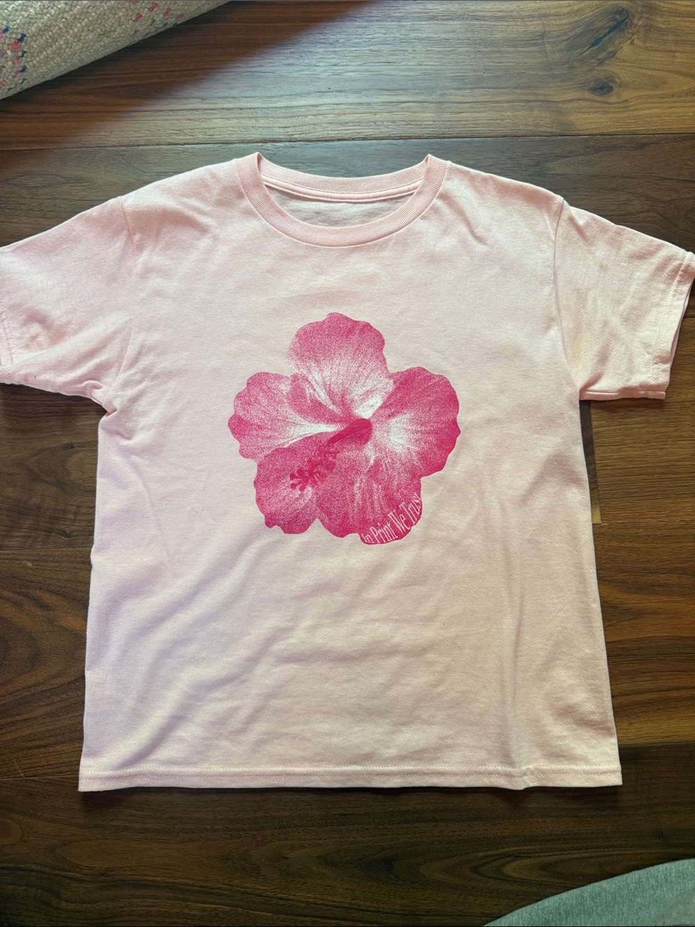 In Print We Trust Pink Floral Graphic Tee